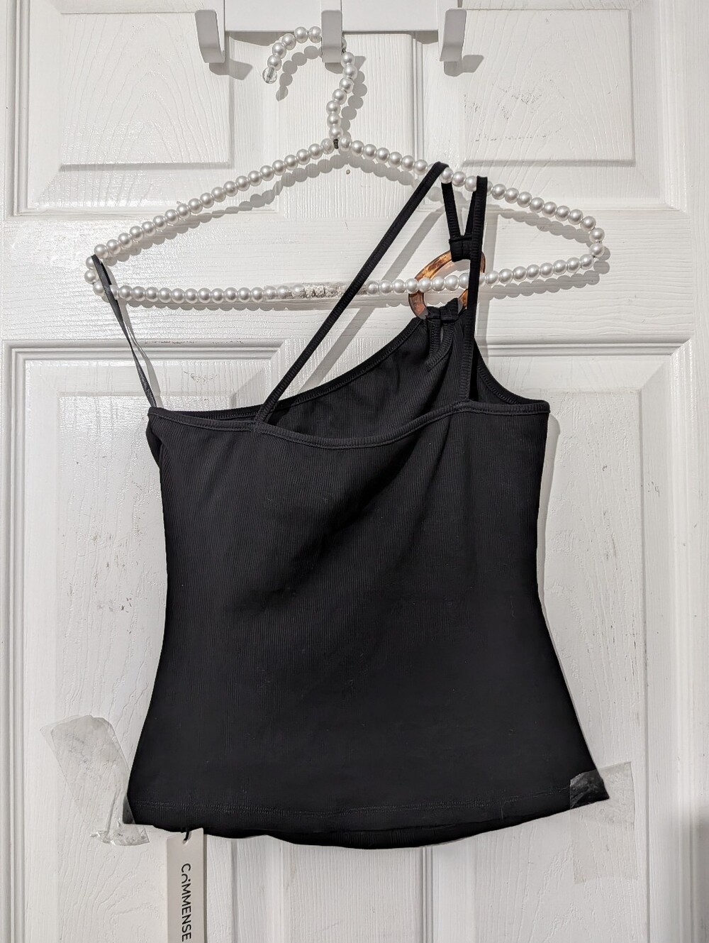Commense Ring Detail One Shoulder Ribbed Top - Picture 7 of 14